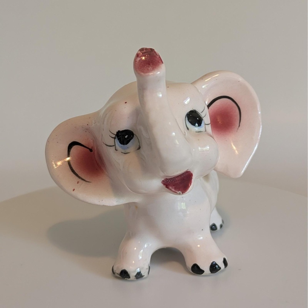Vintage Pink Elephant Salt And‎ Pepper Shakers Anthropomorphic - Picture 12 of 16